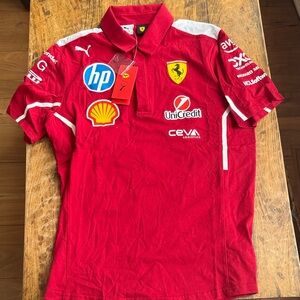 Ferrari Red Racing Polo with Logos